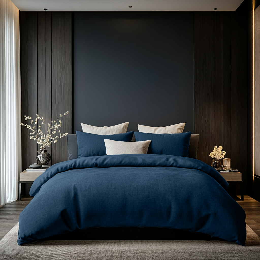 Peacock Blue Linen Duvet Cover