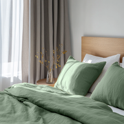 Asparagus Green Linen Duvet Cover