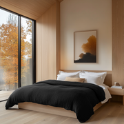 Black Linen Duvet Cover