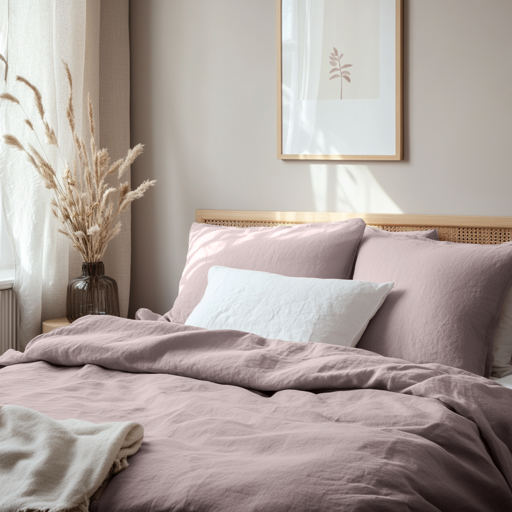 Dusty Pink Linen Duvet Cover