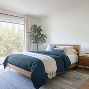 Peacock Blue Linen Duvet Cover