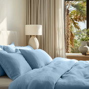Sky Blue Linen Duvet Cover