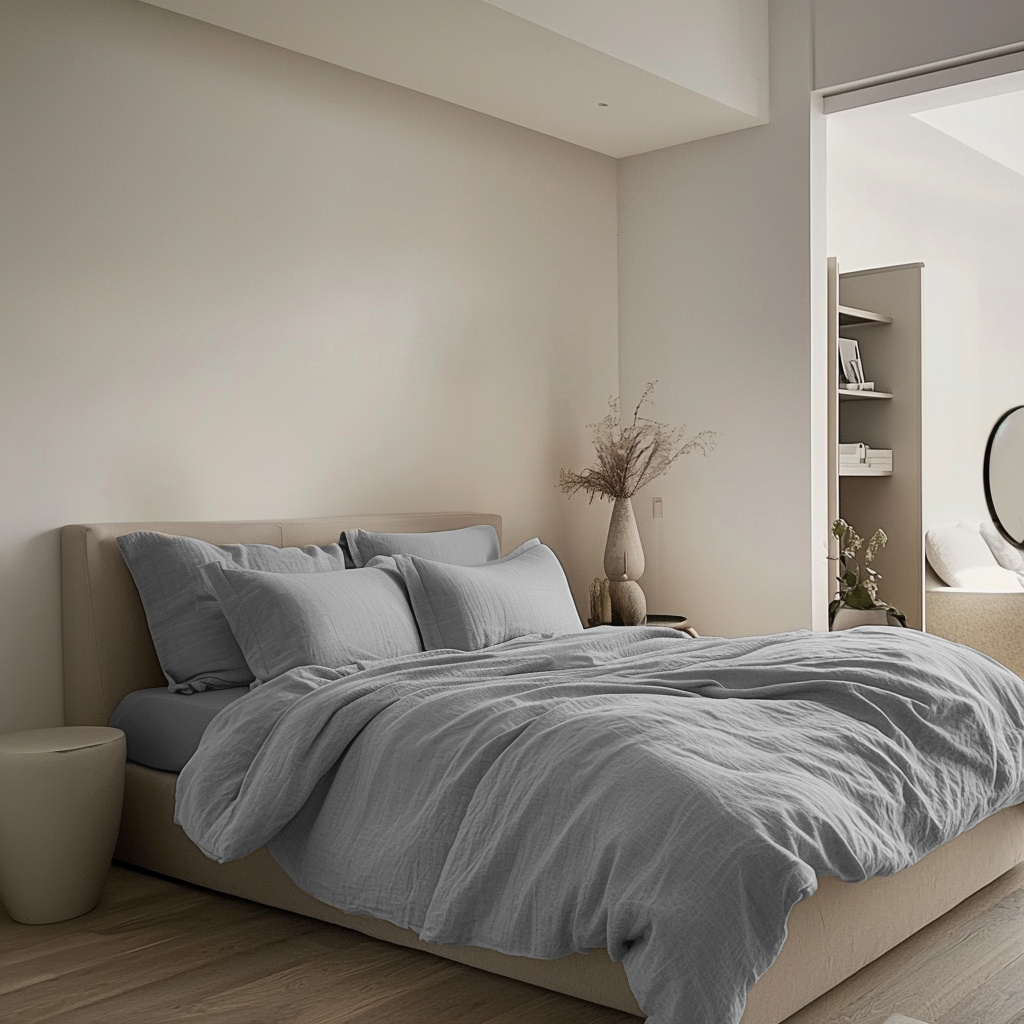 Stone Grey Linen Duvet Cover