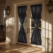 Charcoal Grey Linen French Door Curtain