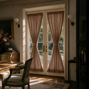 Tawny Brown Linen French Door Curtains