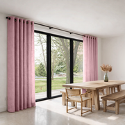 Dusty Rose Linen Grommet Curtains - Cotton Lining
