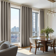 Natural Linen Grommet Curtains - Cotton Lining