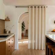 Cream Linen Doorway Curtains with Grommets
