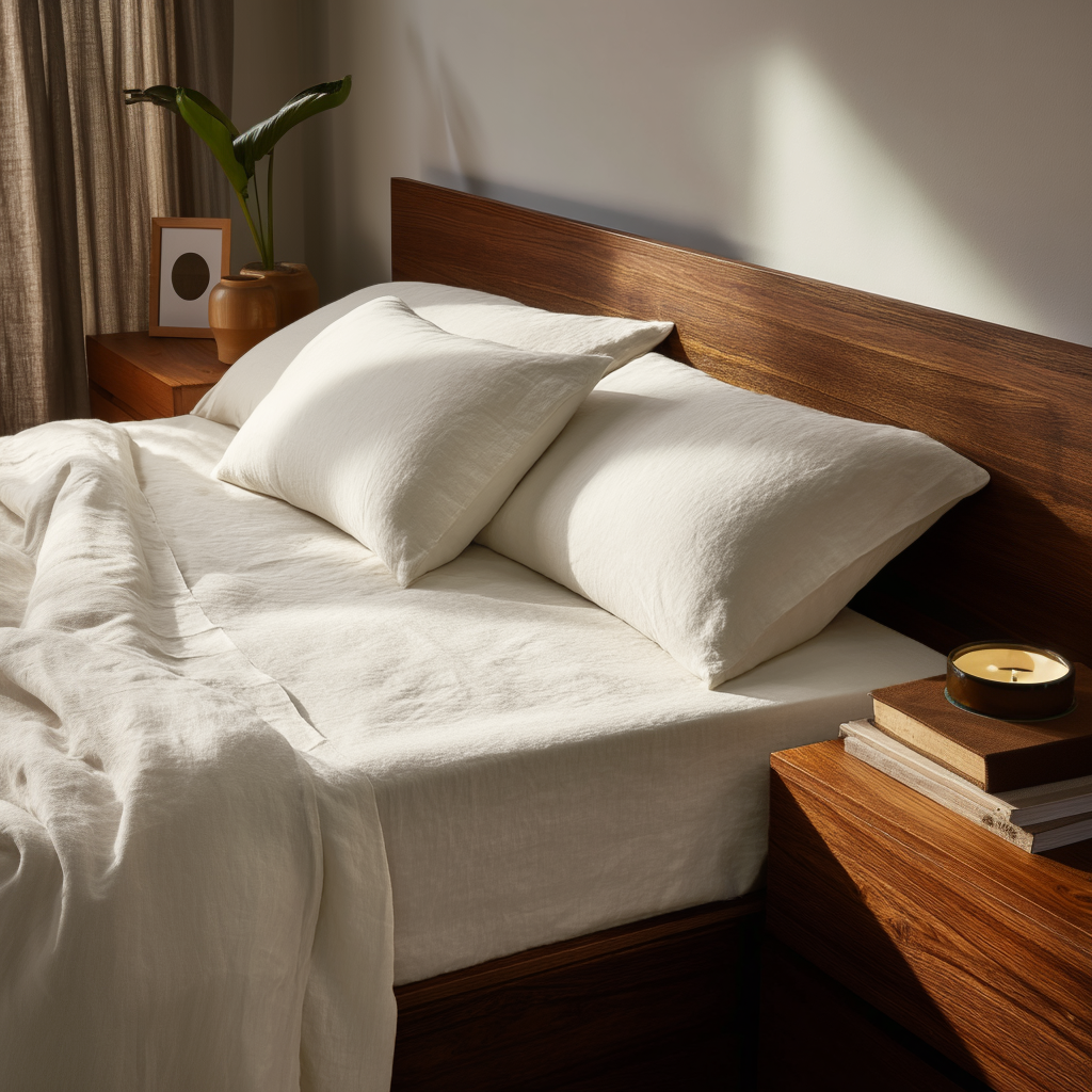 Luxury Heavy Weight Off-White Linen Fitted Sheet Only