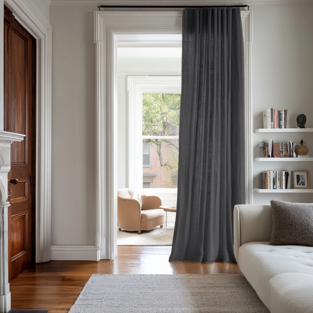 Dim Grey Linen Multitape Doorway Curtain