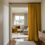 Mustard Yellow Linen Multitape Doorway Curtain with Multitape