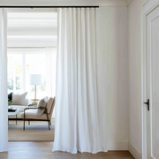 White Linen Doorway Curtain with Multitape