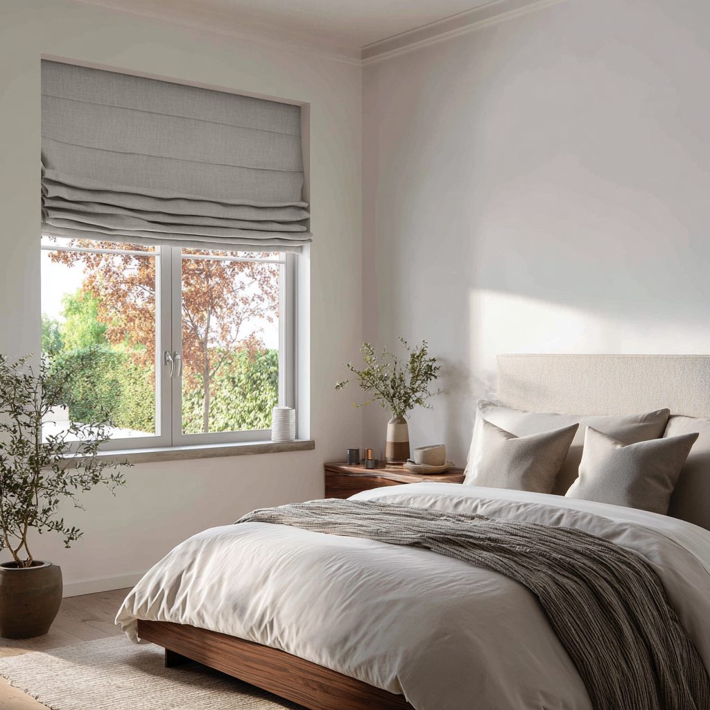 Natural Linen Blackout Roman Shades