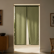 Moss Green Linen Noren Curtain