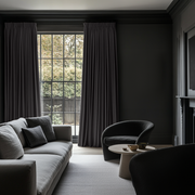 Charcoal Grey Linen Pencil Pleat Blackout Curtains