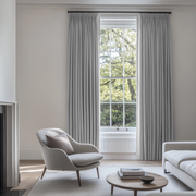 Stone Grey Linen Pencil Pleat Blackout Curtains
