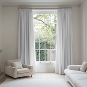 White Linen Pencil Pleat Blackout Curtains