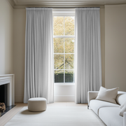White Linen Pencil Pleat Curtains