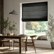 Black Linen Roman Shades - Cotton Lining