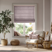 Dusty Pink Linen Roman Shades - Cotton Lining