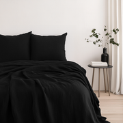 Black Linen Sheet Set