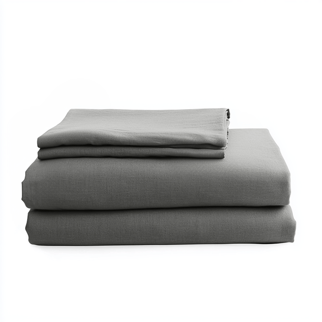 Dim Grey Linen Sheet Sets - 100% Washed Linen - Custom Sizes - Twin ...