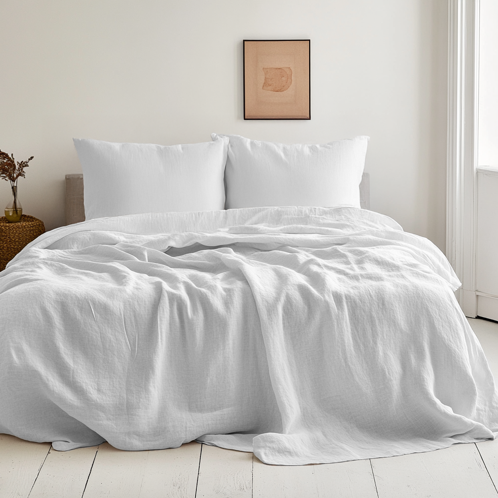 White Linen Sheet Set