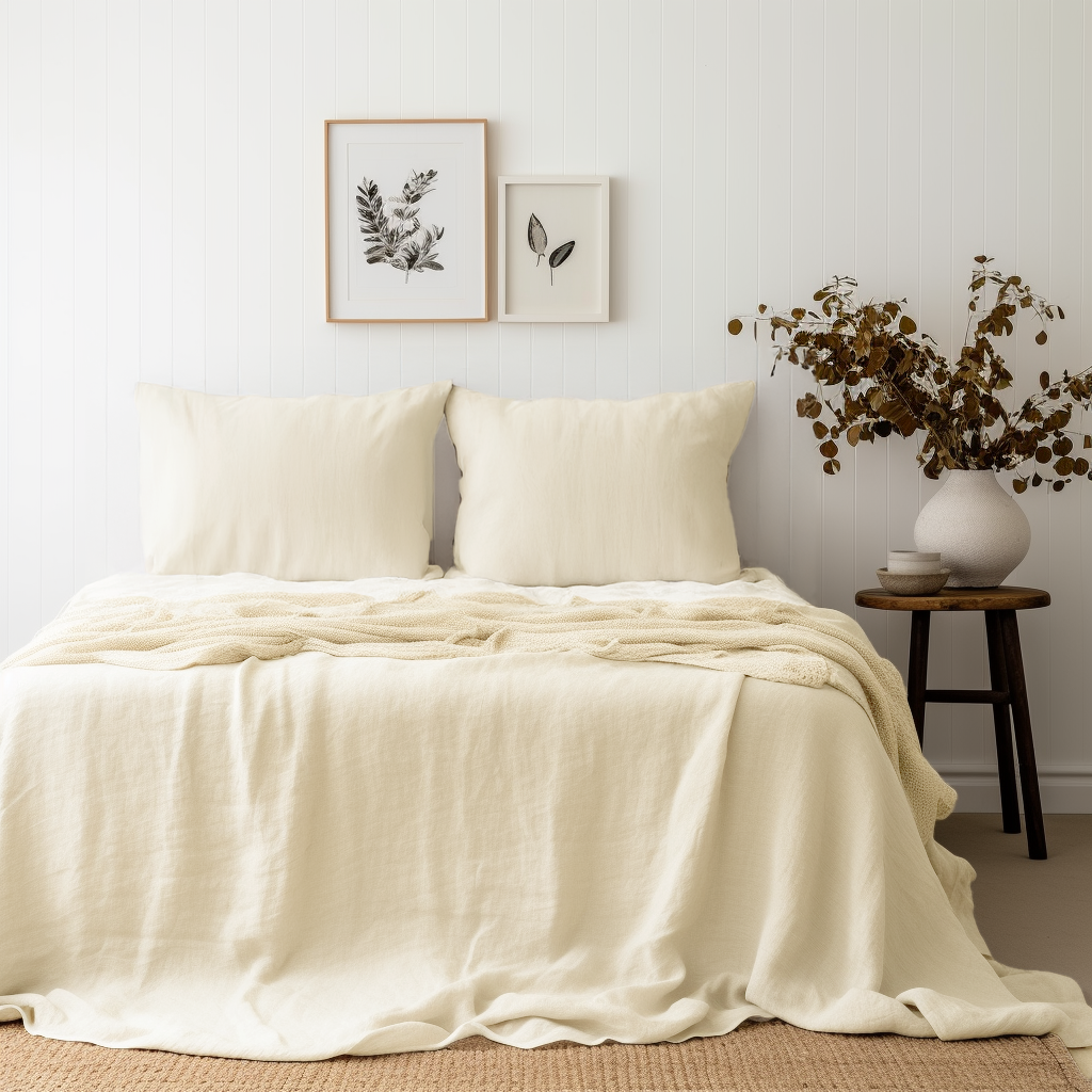 Cream Linen Sheet Set