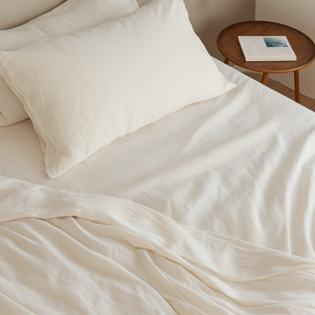 Off-White Washed Linen Sheet Set