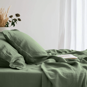 Sage Green Linen Sheet Set