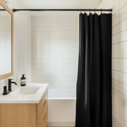 Black Linen Shower Curtain