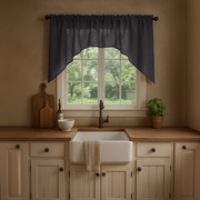 Charcoal Linen Swag Valance Curtain
