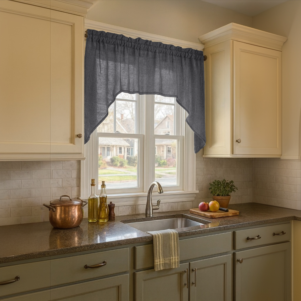 Dim Grey Linen Swag Valance Curtain