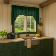 Forest Green Linen Swag Valance Curtain