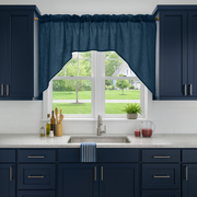Peacock Blue Linen Swag Valance Curtain