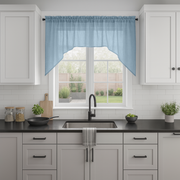 Sky Blue Linen Swag Valance Curtain