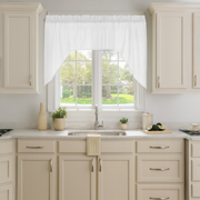 White Linen Swag Valance Curtain