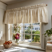 Cream Linen Valance - Cotton Lining