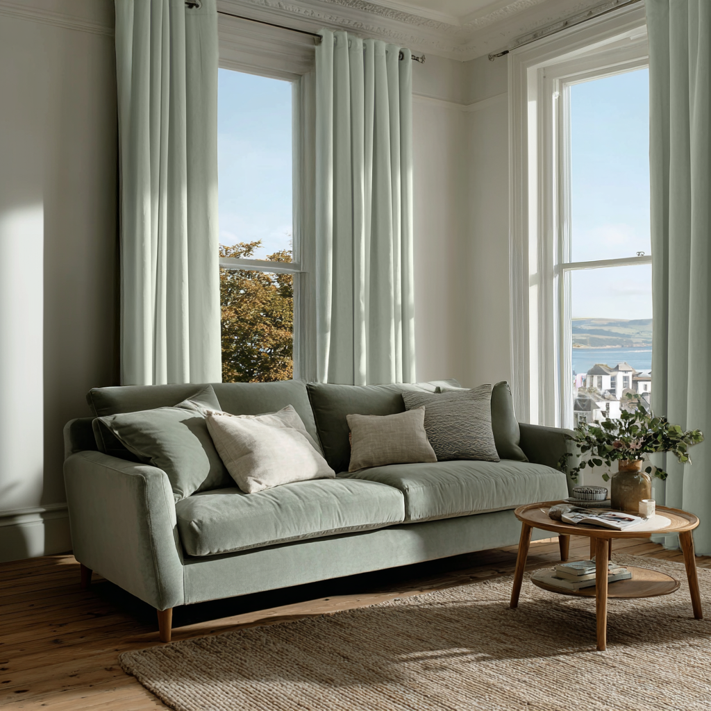 Mint Green Velvet Blackout Grommet Curtain