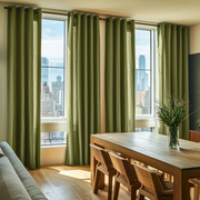 Moss Green Linen Grommet Curtains