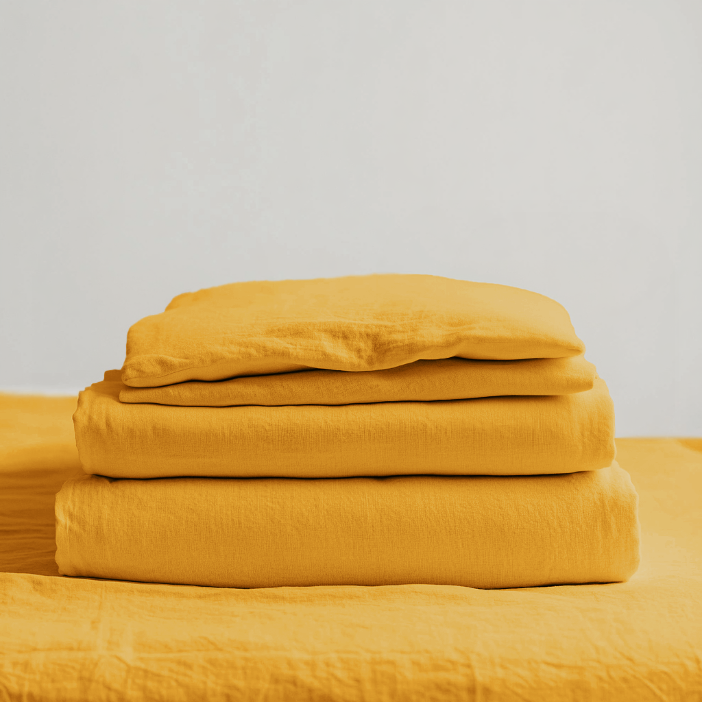 Mustard Yellow Deep Pocket Fitted Sheet Set