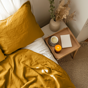 Mustard Yellow Linen Flat Sheet