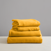 Mustard Yellow Linen Sheet Set