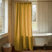 Mustard Yellow Linen Shower Curtain