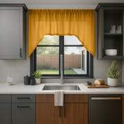 Mustard Yellow Linen Swag Valance Curtain