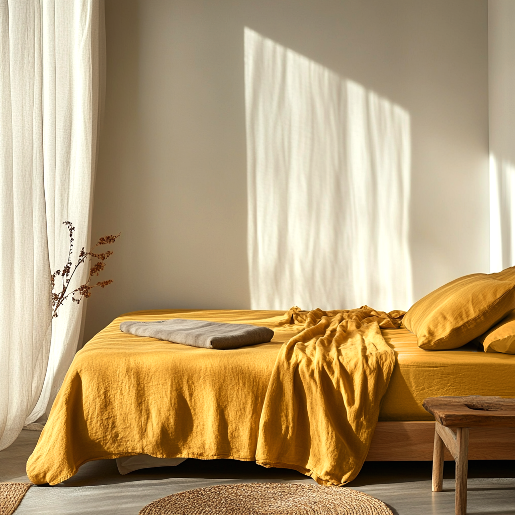 Mustard Yellow Deep Pocket Fitted Sheet Set 