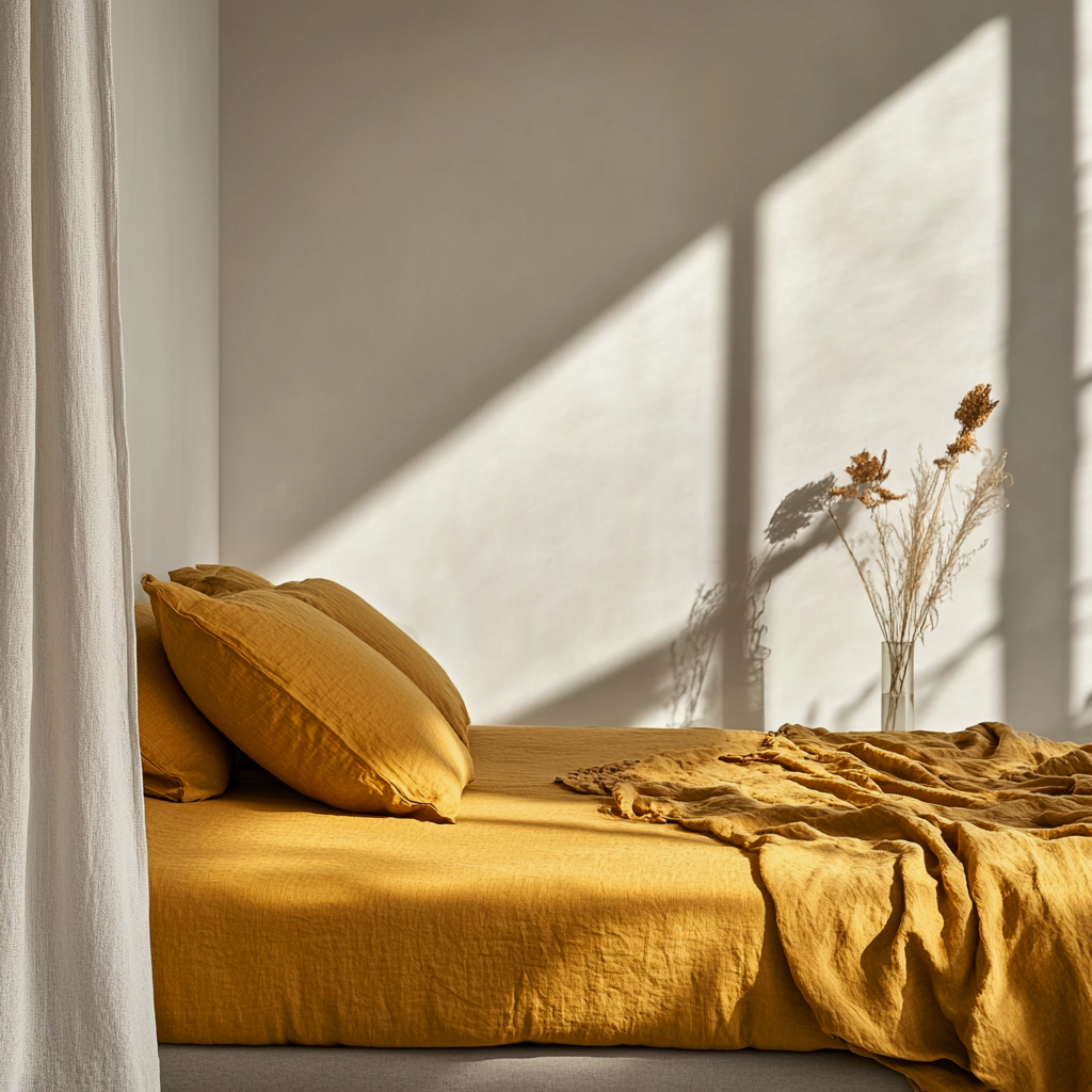 Mustard Yellow Deep Pocket Fitted Sheet Set 