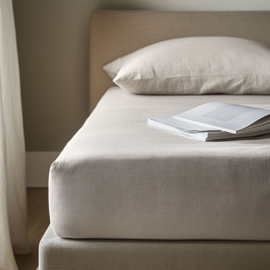 Natural Washed Linen Deep Pocket Fitted Sheet
