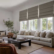 Natural Heavy Weight Linen Roman Shades - Blackout Lining