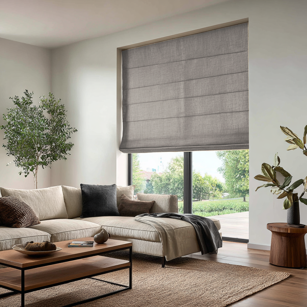 Natural Heavy Weight Linen Blackout Roman Shades